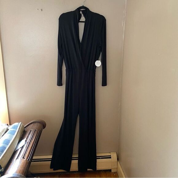 Remi x Revolve Robin Jumpsuit black soft stretch jersey one piece Sz L new - Picture 6 of 11